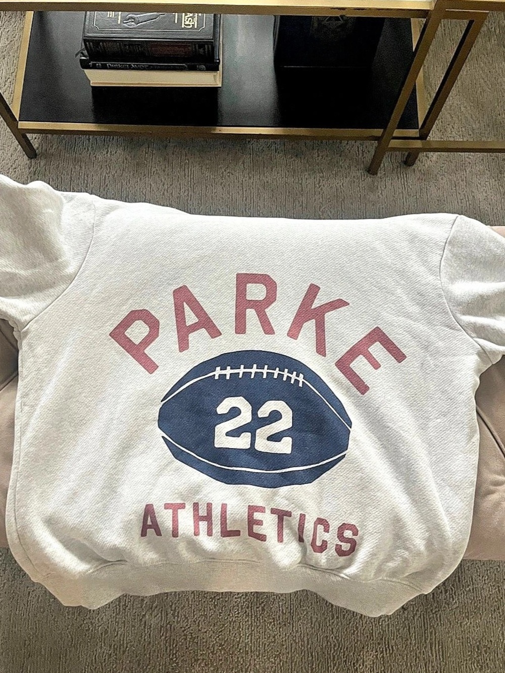 PARKE Athletics 22 Football Hoodie Small/Medium Gray